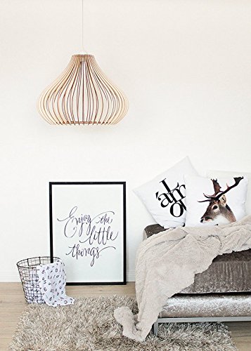 Holz Modern Deckenleuchte Lampe/Classic EKO Holz Anhänger Licht/Laser geschnitten Innen-Lampenschirm/Home Dekorative Lampe/Küche, Wohnzimmer, Arbeitszimmer, Büro, Esszimmer, Schlafzimmer Kronleuchter/… - 3