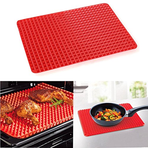 Ularma Pyramide Pfanne Antihaft Fett Reduzieren Silikon Backmatte Backofen Unterlag (41 * 29 cm)