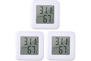 Thermometer Hygrometer Innen,RUIZHI 3 PCS Mini Digitales Thermometer mit Luftfeuchtigkeitsmesser für Babyzimmer,Arbeitszimmer,Weinkeller,Wohnzimmer, Büro,Gewächshaus
