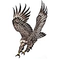InterRookie Men's Water-resistant Eagle Wings Temporary Tattoo (Black, Adult)