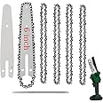 Artnery 5 Pcs 6 Inch Mini Chainsaw Chain With 2 Pcs Replacement Saw Chain Bar Replacement Chains For 6 inch Mini Cordless Electric Portable Battery Powered Handheld Chainsaw