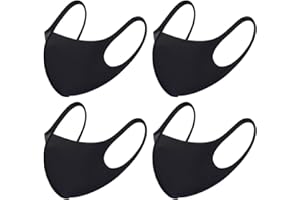 NUÜR Fabric Breathable Face Mask, with Ear Loops, Reusable, Soft, Washable, Durable for Everyday Public Use, Black