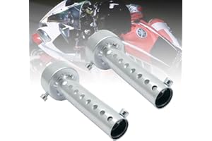 Riloer 2X 45mm universel pour pot d'échappement de moto silencieux déflecteur DB Killer silencieux court, Argent