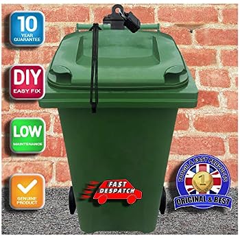 Tough & Easy Wheelie Bin Wall Fix & Lock Stops Wind or Vandals Tipping ...