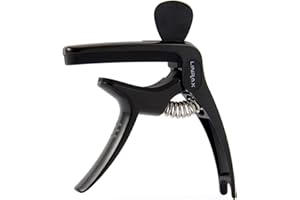 Linrax C1 Kapodaster Capo, 3 in 1 Capodaster mit Plektren Halter und Bridge Pin Puller, Gitarre Kapo für Akustikgitarre E-Gitarre Folk Gitarre Bass Ukulele Banjo Mandoline, Gitarrenzubehör, Schwarz