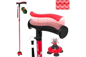 BeneCane Walking Cane for Men & Women Walking Stick for Seniors Folding Canes Quad Cane Adjustable Lightweight Sturdy Free Standing Collapsible Heavy Duty with Soft TPR T-Handle and Travel Bag