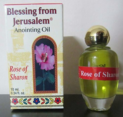 Anointing Oil with Biblical Spices from Jerusalem 10ml or 0.34oz by Holy Land Imports (Rose of Sharon)