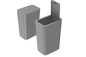 Sightday 2Pack 9L Grey Plastic Rectangular Bin with Lid, Push Button, Kitchen, Bathroom, Bedroom, Office, Living Room, Tight Spaces, Portable, 33.3 x 22.2 x 15.7 cm, Indoor Use