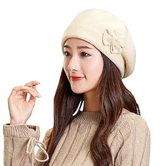 Femme Naisidier Chapeau Femme Tricot Laine Bonnet Femme Large Pour Hiver Chaude Vetements Riyaanzaesthetic Com