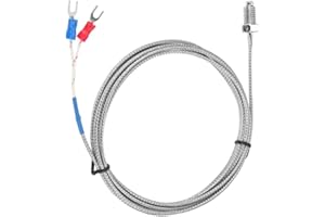 Sensores de Sensor de Termopar, Keenso Controlador de Temperatura Termopar Sensor K Tipo K de Rosca de Tornillo 0-400(2M)