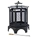 Produktbild Kamino-Flam Thalia Outdoor Fireplace, Round Garden Fire Pit, Powder-coated Enamelled Steel Sheet Patio Heater with Removable Ashtray and Poker, Outdoor Chimney Log Wood Burner, Black