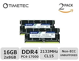 Timetec Hynix IC 16GB Kit (2x8GB) DDR4 2133MHz PC4-17000 Unbuffered Non-ECC 1.2V CL15 2Rx8 Dual Rank 260 Pin SODIMM Laptop / Notizbuch Arbeitsspeicher Module Upgrade (16GB Kit (2x8GB))