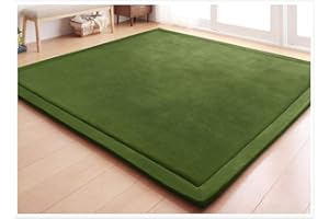 Loartee korallen Samtmatte, Teppich, als Krabbeldecke fürs Kind, Yogamatte und Übungsauflage geeignet, Olivgrün, 200 * 280cm