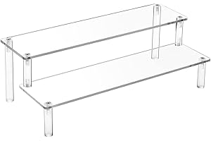 TUKNN Espositore Acrilico a 2 Livelli, Espositore in Acrilico Trasparente