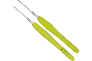 Coopay Uncinetti da 2,0 mm, 2 pezzi, piccoli uncinetti per amigurumi e uncinetto fine, con impugnatura morbida, piccoli uncinetti ergonomici in TPR, 2,0 mm