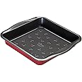 Prestige New Disney Bake with Mickey Mouse Square Cake Tins for Baking - Non Stick 9 Inch Cake Tin, Carbon Steel Bakeware, Red & Black