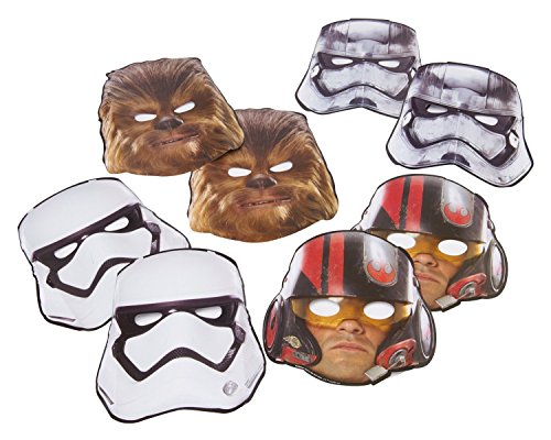 Star Wars 8 Stk Masken aus Star Wars Episode 7 - 8 Stk Papiermasken 4 verschiedene Gesichtsmasken