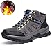 Produktbild Herren Damen Wanderschuhe Outdoor Warm Trekking wasserdicht Winterschuhe Gefüttert Winter Schuhe Schneestiefel Boots Wanderstiefe(grau,35/36 EU,23CM Ferse zum Zeh