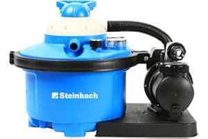 Steinbach Filteranlage Comfort 50 – 040200 – Selbstsaugende Pumpe für Pools mit bis zu 33.000 l – Mit Vorfilter, Manometer und integriertem Timer