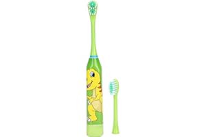 FILFEEL Spazzolino da Denti Elettrico per Bambini, Spazzolino da Denti per la Pulizia dei Denti per Bambini per L'igiene Orale, Delicato Sulle Gengive Usato con 1 Batteria AA (non Inclusa)(green)