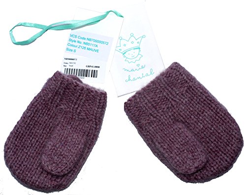 Baby Girls Mauve 100% Cashmere Mittens (Medium 12 to 18 months)