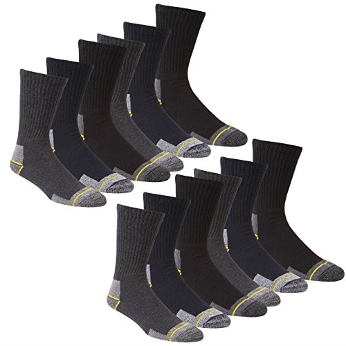 Calcetines de trabajo para hombre trabajo 12 pares calcetines para botas Talla 12 - 14 talón reforzado Toe Apoyo