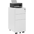 BAKAJI Carrello Cassettiera Bianco In Polipropilene – 2 Cassetti, Con Ruote, 41,5x33,5x27 Cm, Per Archivi A4
