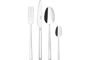 Sambonet Rock 52562-81 - Set di Posate da Tavola Monoblocco in Acciaio Inox 18/10, per 6 persone, 24 pezzi: 6 forchette, 6 coltelli, 6 cucchiai, 6 cucchiaini da tè