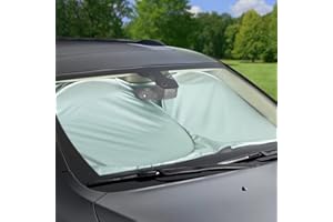 A2ZWORLD Parasol para parabrisas de coche, tamaño 150 x 70 cm, parasol plegable, universal para coche