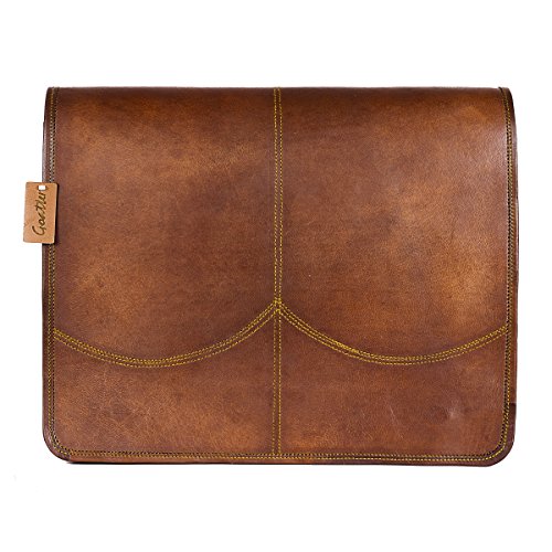 Goatter Genuine Leather Macbook/Laptop 15" inch EveryDay Messenger Bag RS.2585 (70.00% Off) - Amazon