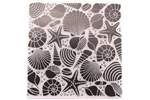 WOOYANGFUN Welcome to Joyful Home 1PC Seashell Background Embossing Folder for Card Making Floral DIY Plastic Scrapbooking Photo Album Card Paper DIY Craft Decoration Template Mold