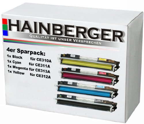 4x Toner für HP CE310a CE311a CE312a CE13a 1x BK + je 1x C, M, Y BK, kompatibel zu 126A