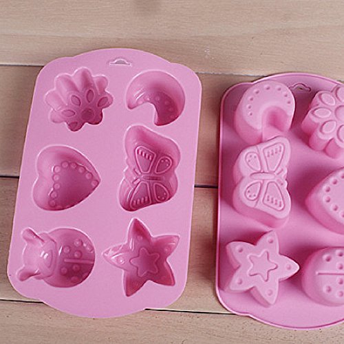 1Pcs 3D Mond Schimmel Ice Tray Kinder Schokolade Silikon Cake Pop-Out Fondant Baking Mould zufällige Farbe - 2