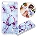 Etsue TPU Schutzhülle für Huawei G Play mini/Huawei Honor 4C IMD Technologie Marmor Design Silikon Handyhülle Soft Case Cover, Huawei G Play mini/Huawei Honor 4C Marble Malerei Gummi Dünn Durchsichtig Transparent Rahmen Handytasche Mode TPU Silicone Kristall Weich Tasche Rückschale Etui Bumper Kratzfeste für Huawei G Play mini/Huawei Honor 4C + 1x Glitzer Staub Stecker + 1x Blau Eingabestift-Marmor,lila Weiß