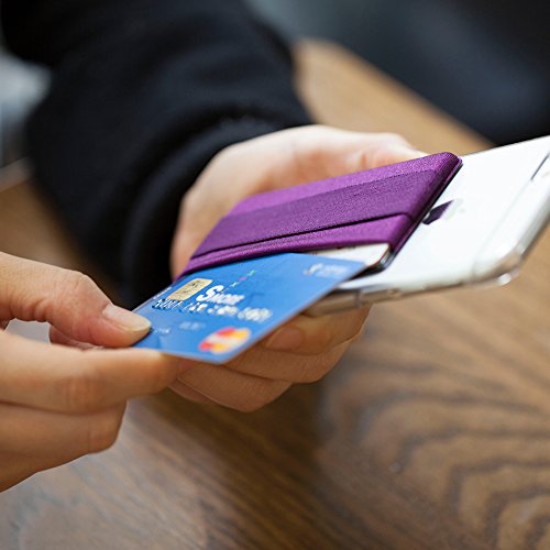 Smart Wallet mit Handy Fingerhalterung, Sinjimoru Slim Wallet Kartenhalter / aufklebbare Mini GeldbÃ¶rse mit Fingerschlaufe fÃ¼r die Einhandbedienung. Sinji Pouch Band, schwarzes Pouch und schwarze Schlaufe.