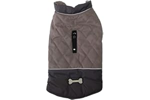 JoyDaog Odwracalny płaszcz dla psów, wodoodporny i ciepły, idealny na zimę, szary, M