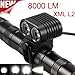 Produktbild HKFV 8000Lumen 2x XM-L2 LED Radfahren Vorderrad Fahrrad Licht Scheinwerfer Scheinwerfer 2T6 Fahrradbeleuchtung Flashlight LED Bicycle Light