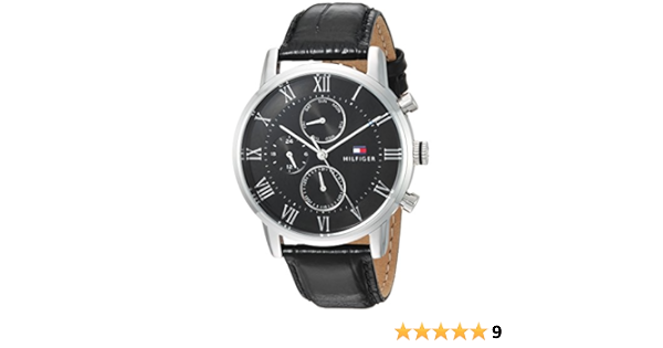 Tommy Hilfiger Multifunction Kane Ρολόι Χρονογράφος Μπαταρίας με Δερμάτινο  Λουράκι σε Μαύρο χρώμα 1791401 | Skroutz.gr