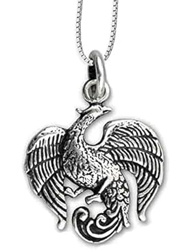 Anhänger Phoenix Phoenixanhänger Feuervogel aus 925er Silber Schmuck mit Kette Halskette Silberkette 1002