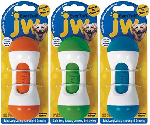 JW EverTuff Nylon &amp; Rubber Squeaky Barbell (Size: Large)