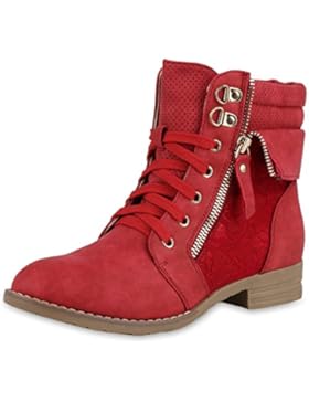 Damen Schnürstiefeletten | Stiefeletten Übergrößen | Denim Schuhe Prints | Leder-Optik Schuhe Spitze | Modische...