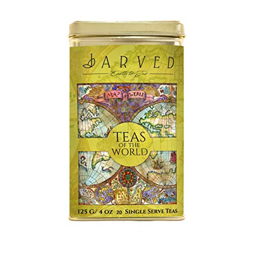Jarved Teas of The World Assorted Gift Box Set - 15 Types of Exotic Teas from 10 Countries| 15 Loose Leaf Teas in Recyclable Tin Box| Unique Tea Gifts for Men, Women, Anniversary, Birthday,