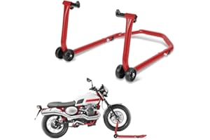 Jopassy Cavalletto per moto Cavalletto Montaggio Cavalletto supporto di montaggio Anteriore, fino a 300 kg, Lavelli Elevata stabilità Facile sollevamento (ruote anteriori, rosse)