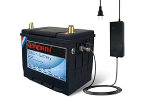 KEPWORTH Batterie Lithium 12V 40Ah Rechargeable, Cycle Profonde 3000 Fois, Stock d'Energie Solaire, Eolienne