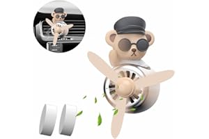 ‎UMIKK Car Air Freshener Cartoon Bear Pilot, Automotive Air Outlet Fan Freshener Vent Clips Aroma Diffuser, Bear Pilot Car Diffuser, Car Perfume Aromatherapy Ornament Car Accessories