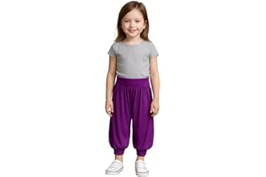 STAR FASHION Kids Harem Loose Casual Baggy Sports Dancing Pants Girls Harem Children Trouser with Leg Cuffs Elasticated Waist UK 5 Years to 13 Years