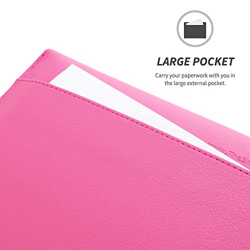 Snugg Ledertasche f  r Apple MacBook Air 13  und Pro 13  mit Retina       Hot Pink