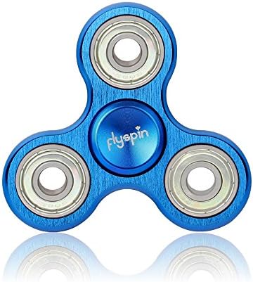 flyspin Fidget Hand Spinner Aluminium Alloy High Quality Version Ultra Durable Metal Bearing High Speed Last for 1-3Mins Relieve your Stress, Anxiety, ADHD, and Boredom (Dark Blue)