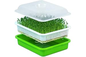 Hagsnec Seed Tray with Lid Free Bean Sprout Grower Sprouting Seeds Tray, Dirt Free Way and Big Capacity