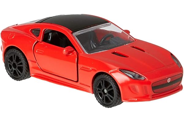 siku 1520, Voiture de Sport Jaguar F-Type R, Métal/plastique, Rouge, Combinable avec les autres modèles siku de la même échelle